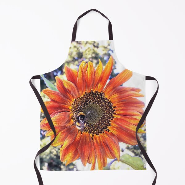 Item preview, Bee att the sunflower Orange flower designed and sold by Tanja Dianova.