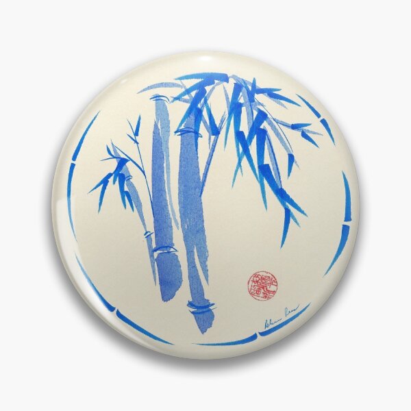 Item preview, "enso blu"  Original enso sumi-e ink brush pen wash painting designed and sold by Rebecca Rees.