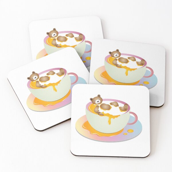 Item preview, Cup with milk and honey and a bathing bear designed and sold by Kisho.