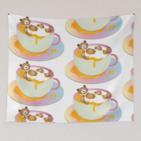 Item preview, Cup with milk and honey and a bathing bear designed and sold by Kisho.