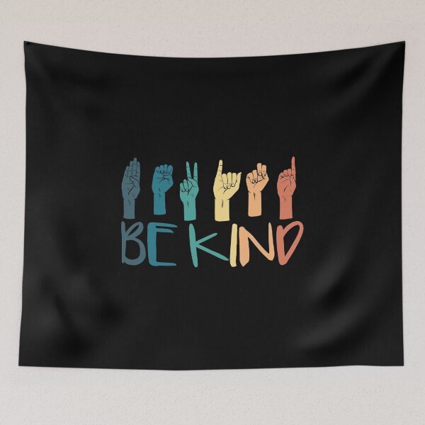 Item preview, Be Kind Hand Sign Language Teachers Retro Interpreter ASL designed and sold by kindxinn.