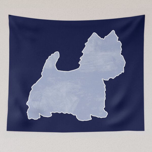 Item preview, Westie dog silhouette light blue watercolor - West Highland White Terrier sticker - Cairn Terrier  designed and sold by smooshfaceutd.