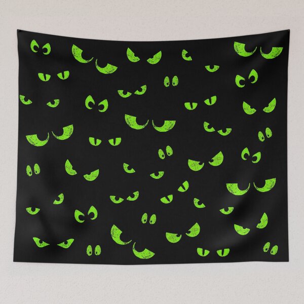 Item preview, Glowing Green Halloween Spooky Eyes  designed and sold by MoCatDesigns.