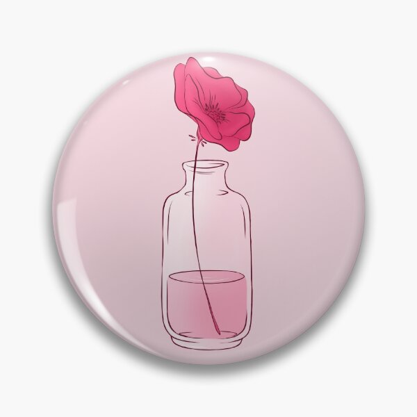 Item preview, cute pink flower in a vase designed and sold by AshleuLee.