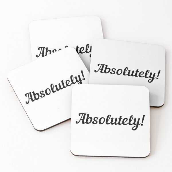 Item preview, Absolutely! Of course! Text only design. Black Script text. designed and sold by JellyBeenzz.