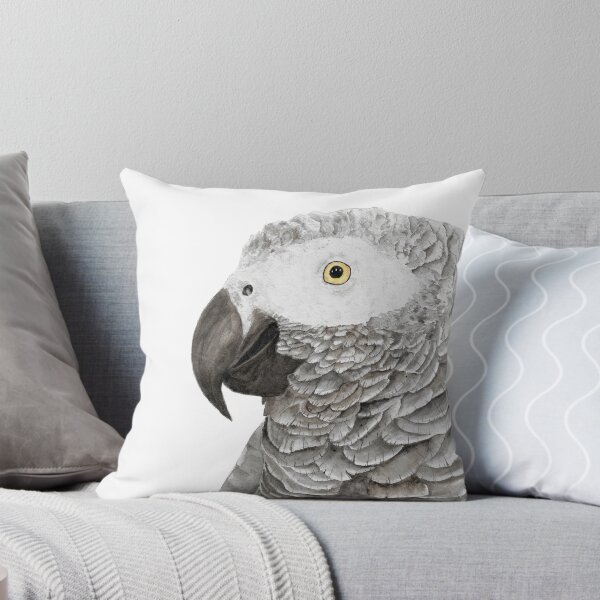 Item preview, Grey parrot congo african timneh old word bird watercolor designed and sold by L'Atelier Oranjade.