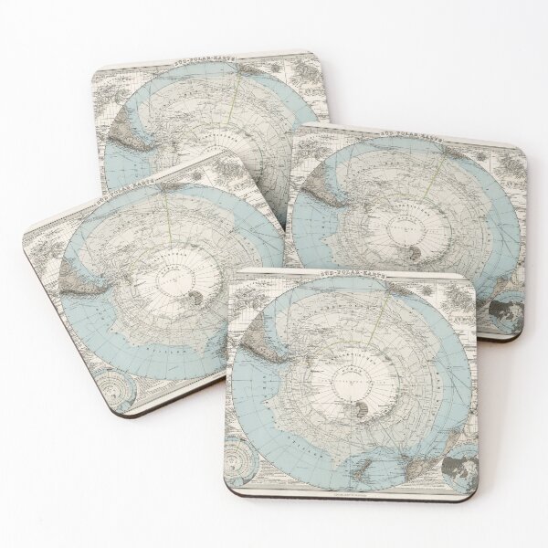 Item preview, Antarctica, 1894 Vintage South Pole Map designed and sold by Gin  Neko.
