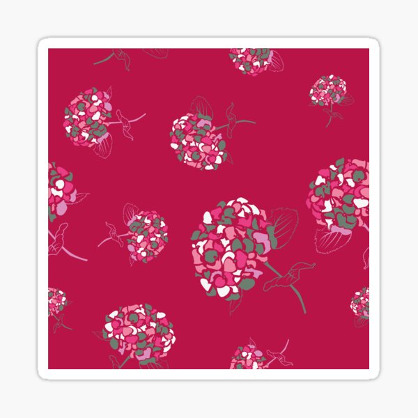 Magenta hydrangeas Sticker