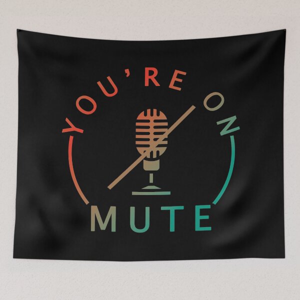 Item preview, YOU ARE ON MUTE Cool Blue Red Funny designed and sold by a-little-ink.
