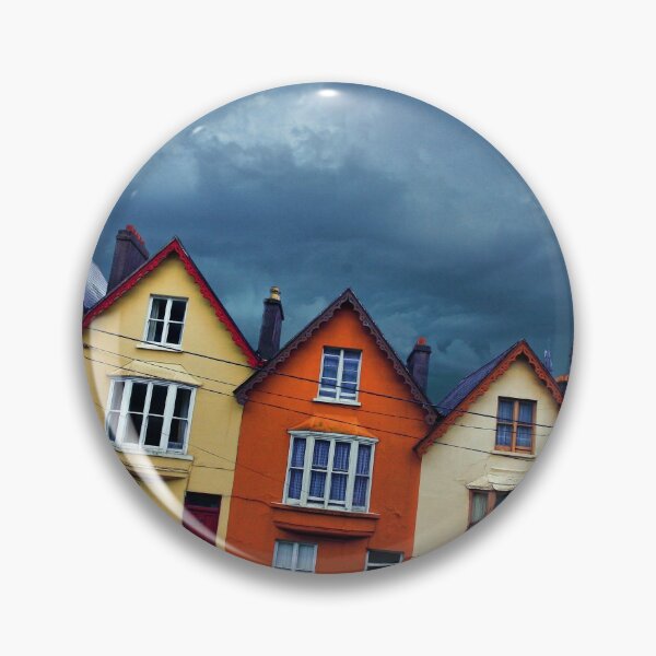 Item preview, Colorful Rowhouses in Cobh, Ireland with Cathedral Looming in Background designed and sold by Greg Hess.
