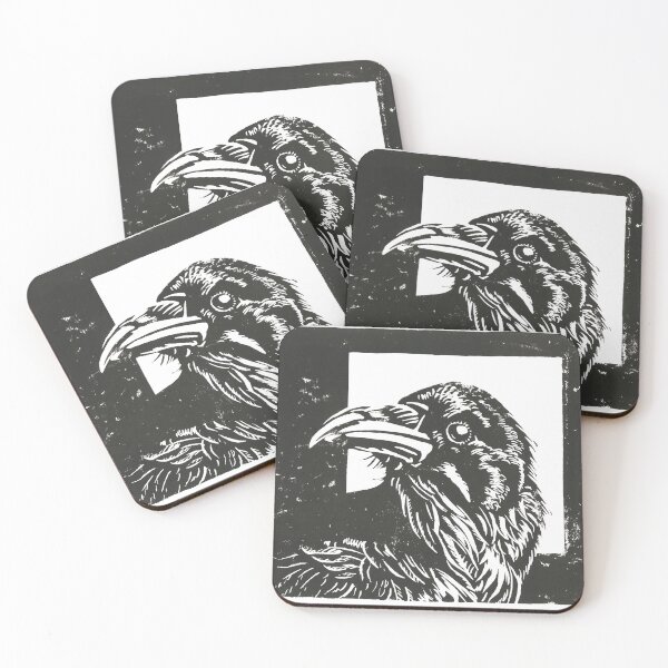 Item preview, A Crow, Linoprint designed and sold by Elena Casiglio.