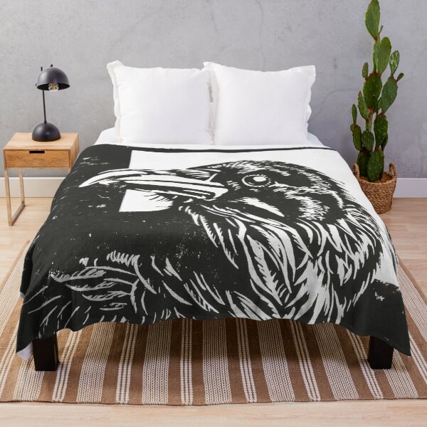 Item preview, A Crow, Linoprint designed and sold by Elena Casiglio.