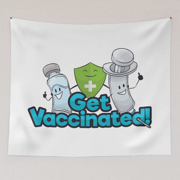 Item preview, Cartoon get vaccinated healthcare awareness designed and sold by Sovik Goswami.