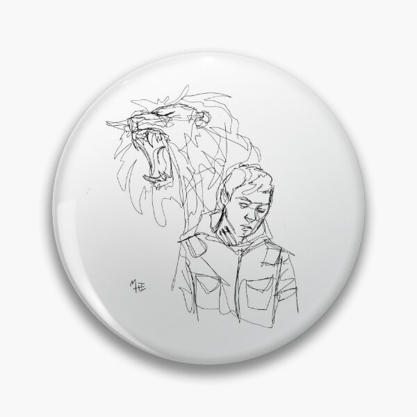 Item preview, lion pen drawing designed and sold by musicandink.
