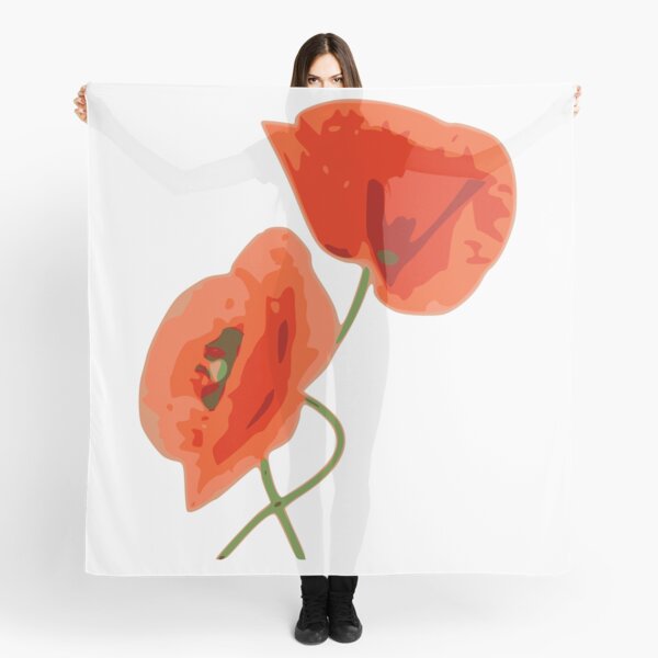 Mesdames WW2 Rememberance Day Navy Red Poppy Floral Satin Mousseline Foulard Mesdames WW2 Rememberance Day Navy Red Poppy Floral Satin Mousseline Foulard