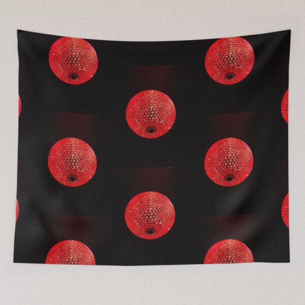Item preview, Giant Red Shining crystal Ball on black background  designed and sold by Sreepriya Jayesh.