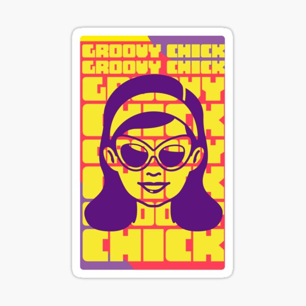 "Groovy Chick" Sticker for Sale by Doodlehub Redbubble