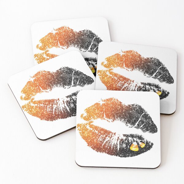 Item preview, Kiss Mark Halloween Lápiz labial Candy Corn Noir Naranja Maquillaje Glitter designed and sold by Jolly-Yosei.