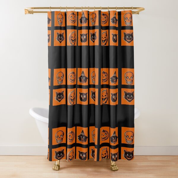 Vista previa del artículo con la obra «Calabaza de Halloween clásica vintage, calavera, gato, fantasma, bruja y búho», diseñado y vendido por lucky-fern.