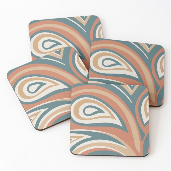 Item preview, Retro, Midcentury Modern, Geometric Art, Terracotta, Teal designed and sold by meggydesigns.