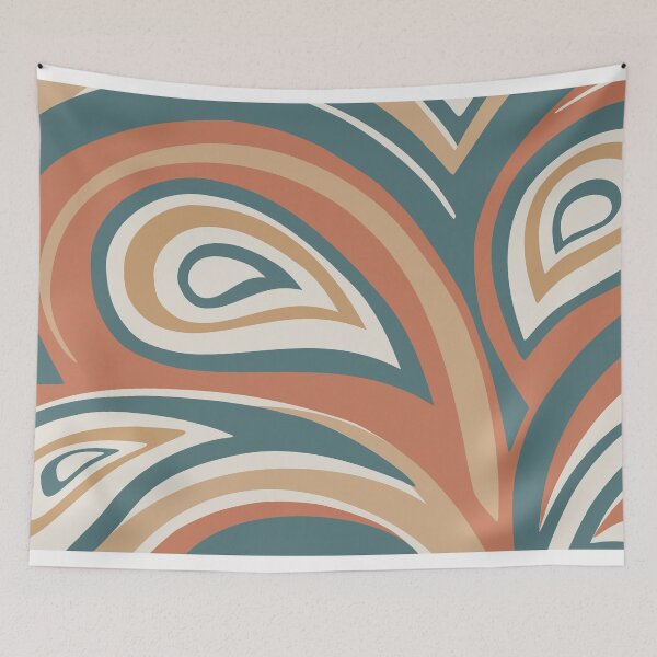 Artikelvorschau, Retro, Midcentury Modern, Geometric Art, Terracotta, Teal entworfen und verkauft von meggydesigns.