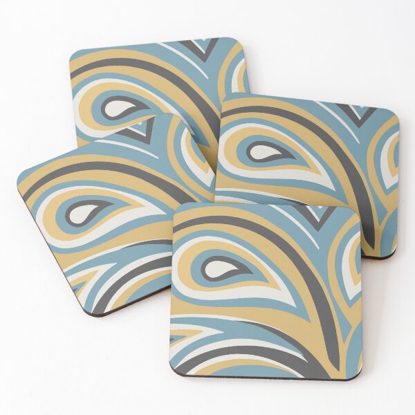 Artikelvorschau, Retro, Midcentury Modern, Geometric Art, Blue, Gold, Charcoal entworfen und verkauft von meggydesigns.