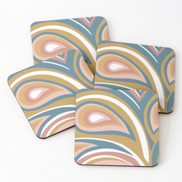 Artikelvorschau, Retro, Midcentury Modern, Geometric Art, Pink, Gold, Blue entworfen und verkauft von meggydesigns.