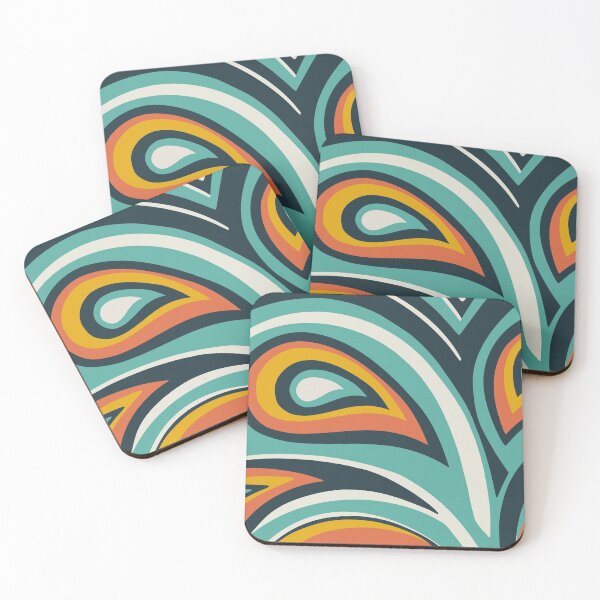 Artikelvorschau, Retro, Midcentury Modern, Geometric Art, Teal, Orange, Yellow entworfen und verkauft von meggydesigns.