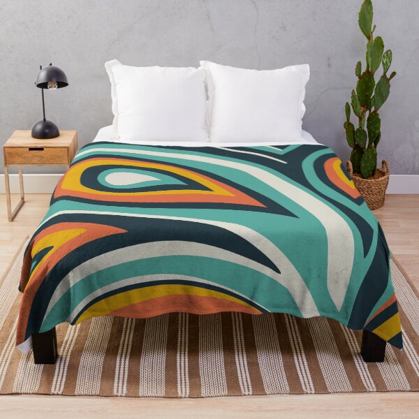 Artikelvorschau, Retro, Midcentury Modern, Geometric Art, Teal, Orange, Yellow entworfen und verkauft von meggydesigns.