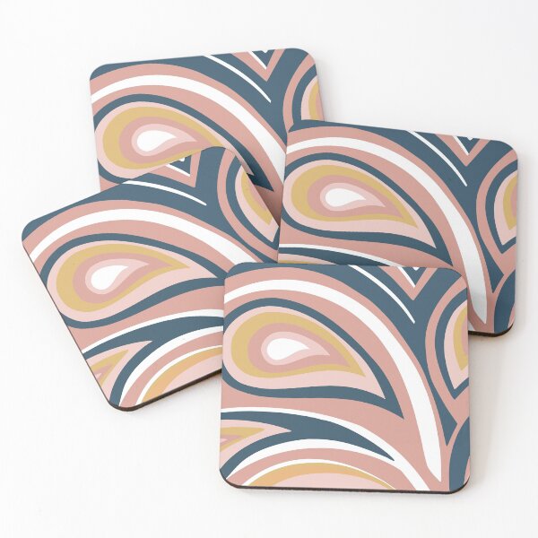 Artikelvorschau, Retro, Midcentury Modern, Geometric Art, Pink, Gold, Navy Blue entworfen und verkauft von meggydesigns.