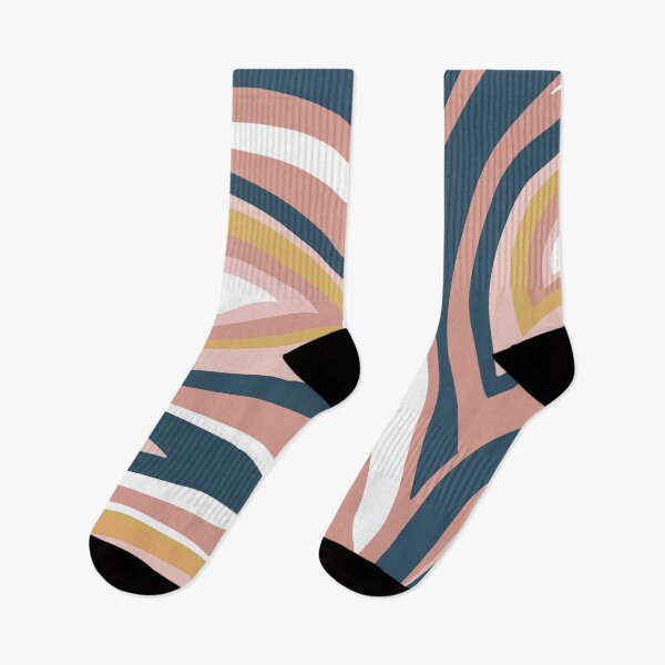 Aperçu de l'œuvre Retro, Midcentury Modern, Geometric Art, Pink, Gold, Navy Blue créée et vendue par meggydesigns.