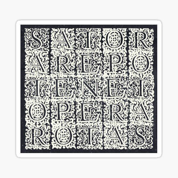 Sator Square - Ornate Text Medieval Protection Charm Sticker