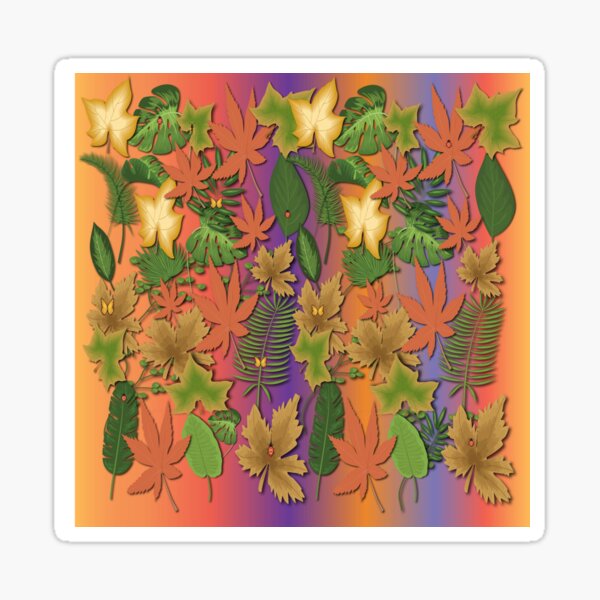 Item preview, abstract autumn leaves collage pattern designed and sold by ErhanArt.