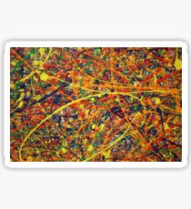 Abstract Jackson Pollock Painting Original Art Titled: Jump In Sticker