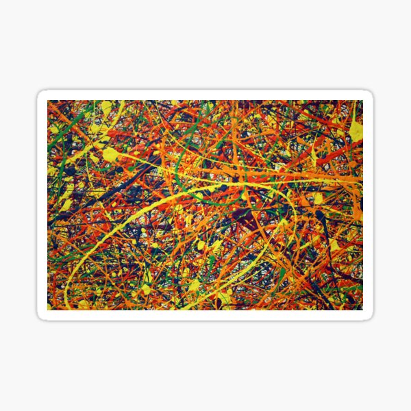 Abstract Jackson Pollock Painting Original Art Sticker