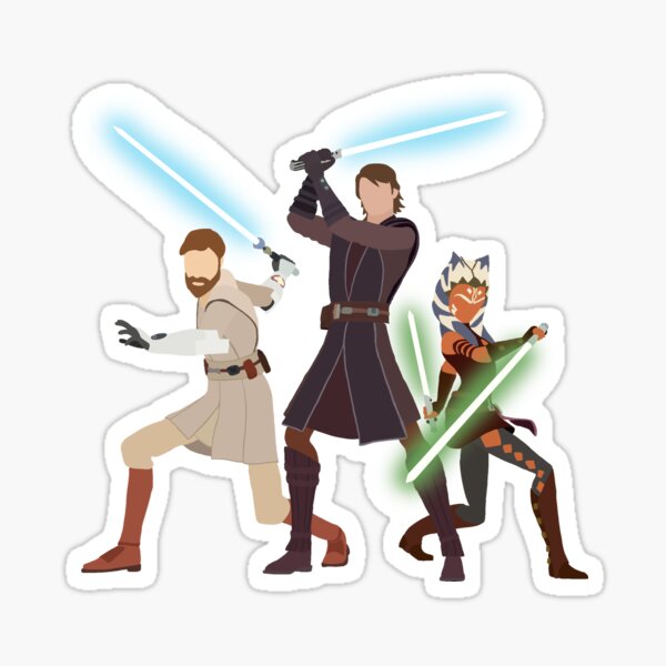 Obi Wan, Anakin, Ahsoka - Clone Wars Sticker