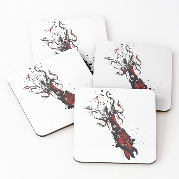 Item preview, Predator of the Deep, The Giant Squid - Black Splatter designed and sold by OthersidePrints.