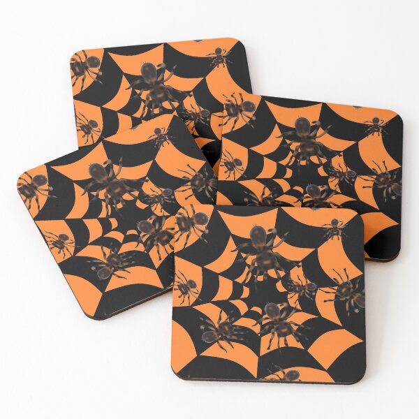 Item preview, Halloween Tarantula Spiders in Orange and Black Tunnel  designed and sold by ArtByLM.