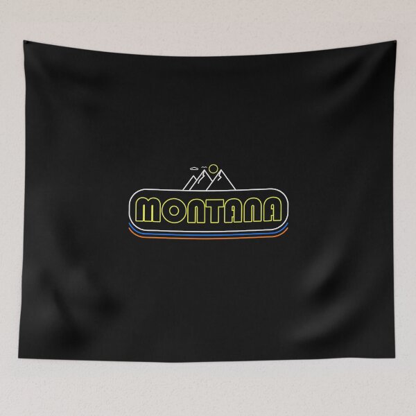 Item preview, Montana Neon Lights - Souvenir - Gift - Hometown - Hiking - Nature designed and sold by HappyTees Lab.