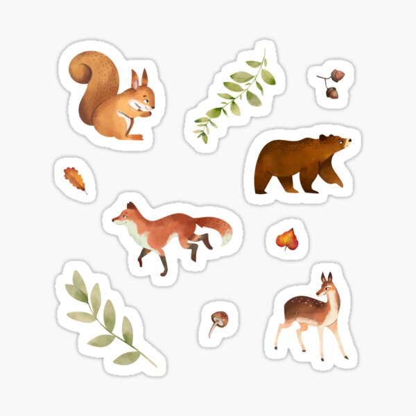 Item preview, Woodland Animals designed and sold by nashiblossomart.