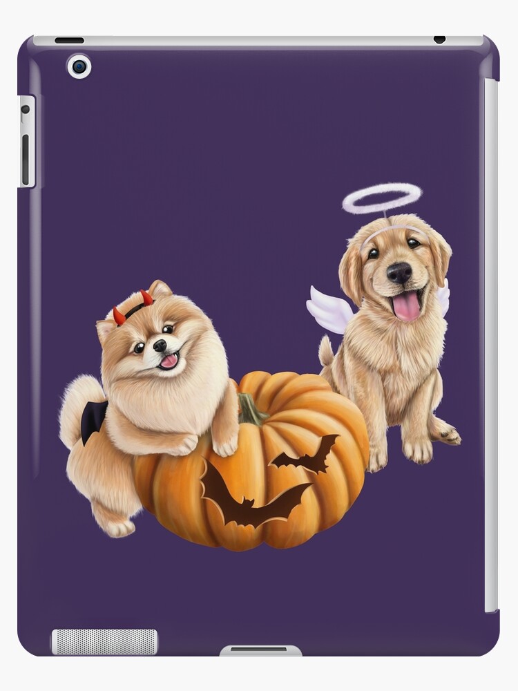 Halloween Puppies In Costumes With A Pumpkin Ipad Case Skin By Mehu Redbubble