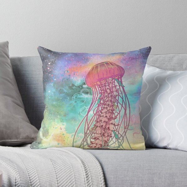 Space Jellyfish Throw Pillow