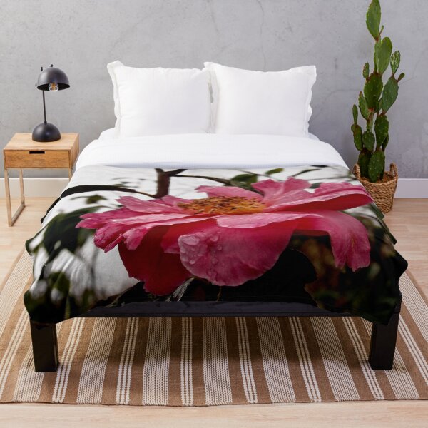 Raindrop Rose Throw Blanket