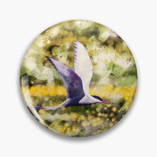 Item preview, Arctic Tern Surfing on the Flowers Watercolor designed and sold by lugamor.