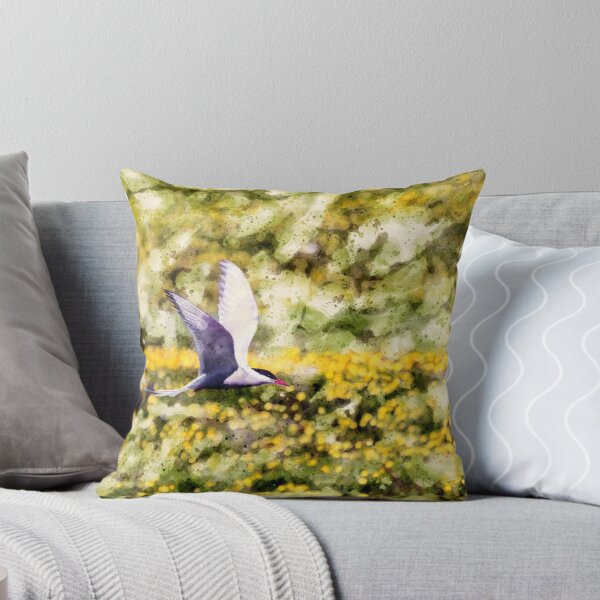 Item preview, Arctic Tern Surfing on the Flowers Watercolor designed and sold by lugamor.