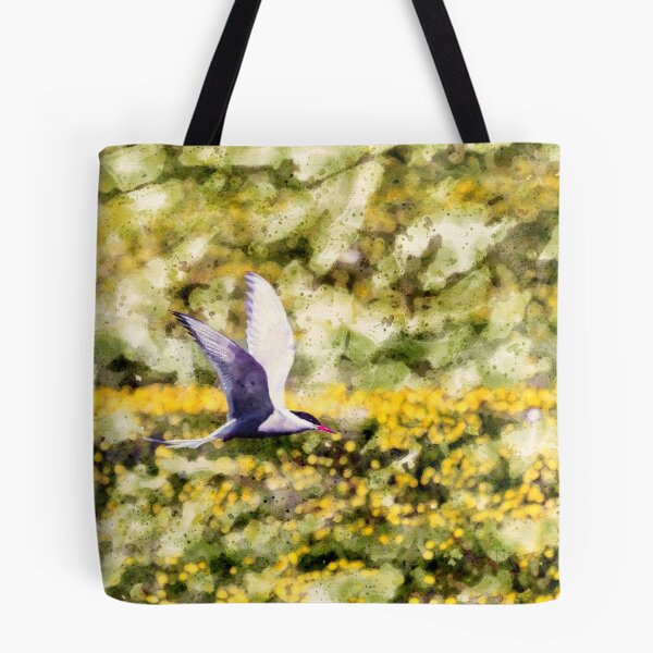 Item preview, Arctic Tern Surfing on the Flowers Watercolor designed and sold by lugamor.