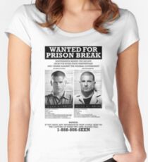 Wanted For Prison Break Women's Fitted Scoop T-Shirt