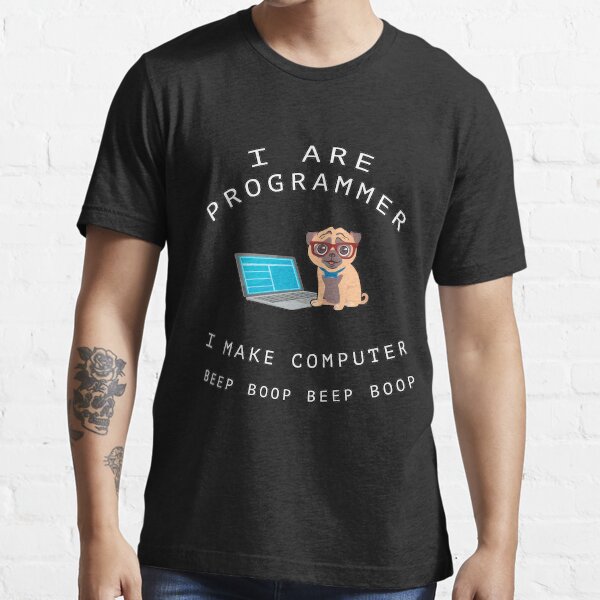 I are programmer Beep boop carlino dog Essential T-Shirt