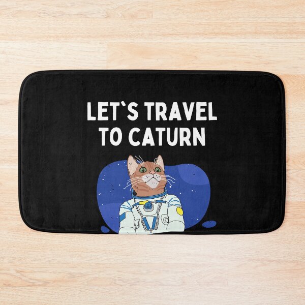 Item preview, Let's Travel To Caturn Saturn Astronaut Cat Mars designed and sold by Two Left Hands Design.
