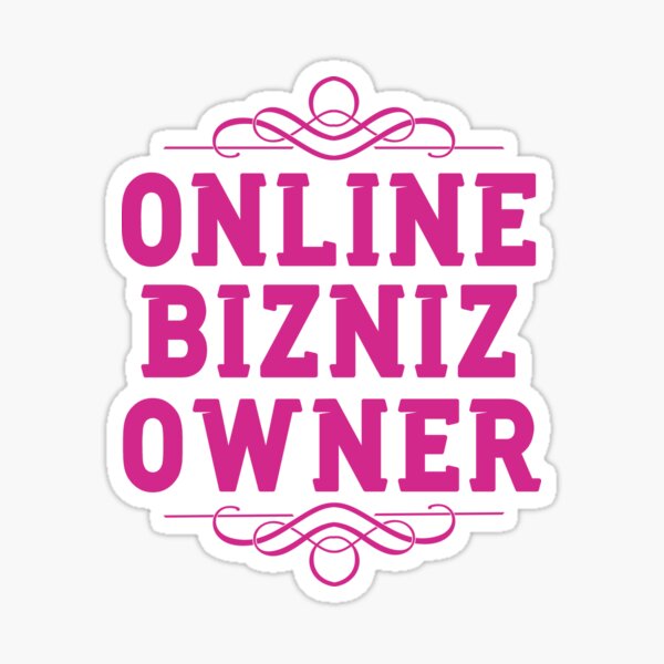 Online Business Owners Pink Sticker